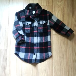 GAP Kids Plaid Button-Down Shirt - Black, Red, and Gray